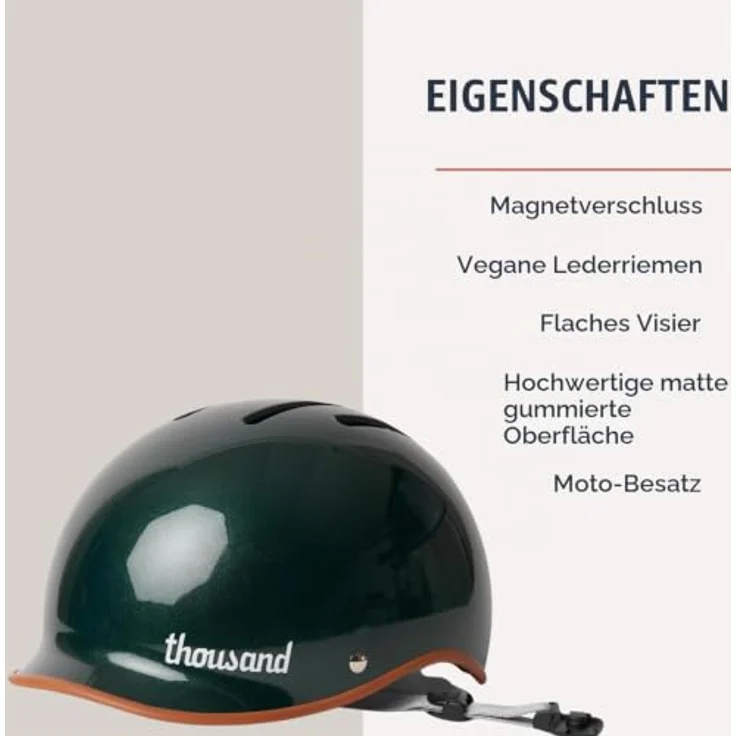 Thousand Heritage 2.0, Velohelm (59 - 62 cm) mit aktiver Belüftung, veganem Lederriemen und leichtem Design – Bild 4