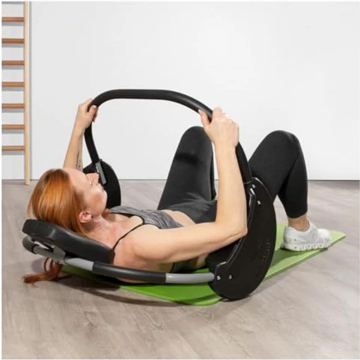 Sport-Tec Bauchtrainer Power Roller ABS Trainer Bauch Roller Bauchroller Muskeln mit Kopfpolster und gepolsterten Griffbügeln – Bild 5