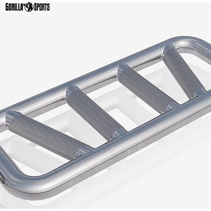 GORILLA SPORTS® Trizepstrainer - Ø 30mm, bis 200 kg Belastbar, Rahmenhantel mit 2 Sternverschlüsse, aus Chrom - Trizeps Hantelstange, Trizepsstange, Trizeps Bizeps Stange – Bild 5