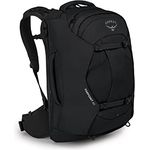 Osprey Farpoint 40 Rucksack, Schwarz, mit gepolstertem Rücken und verstellbaren Schultergurten