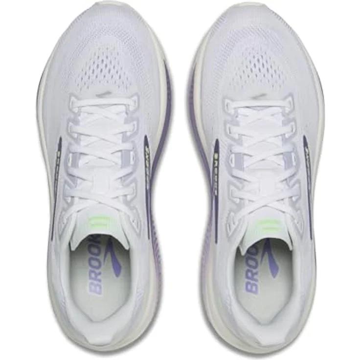 Brooks Ghost 18, Damen Laufschuhe in Weiß/Purpur, atmungsaktives Mesh-Obermaterial, DNA LOFT-Dämpfung, stabilisierende Fersenkappe – Bild 4