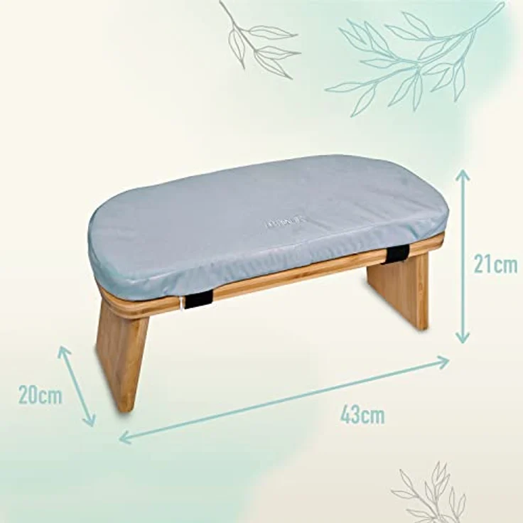 Zen Power Yoga Bench, klappbare Yoga Bank aus Holz, ergonomische Meditationsbank, Gebetshocker für spirituelle Momente im Alltag, bequem und weich gepolstert, Yoga-Zubehör – Bild 2