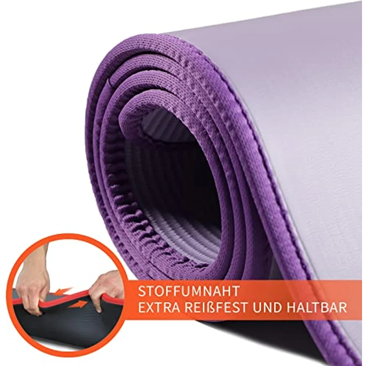 DH FitLife Trainingsmatte Fitnessmatte, Sportmatte 183 * 61 * 1 cm, Gymnastikmatte extra reißfest, Yogamatte rutschfest und dick, Workout Matte (violett) – Bild 2