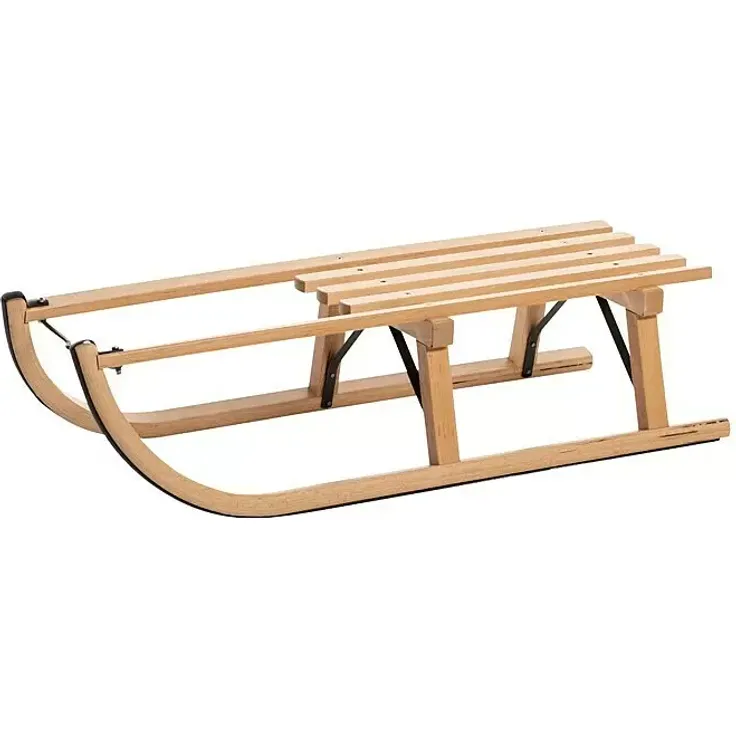 Sirch Schlitten Davos, Holzschlitten mit robustem Lattensitz aus massiver Buche, 90 x 38 cm