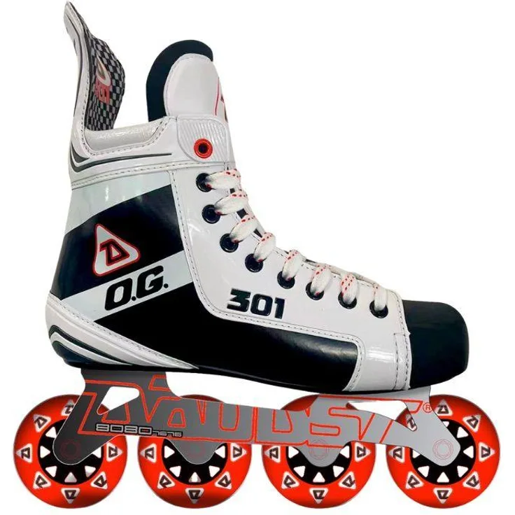 DAOUST 301 OG Senior Rollhockey Skates, 40/60-Composite-Material, Hi-Lo-Chassis für Agilität, Größe 7.0 (EU 42)