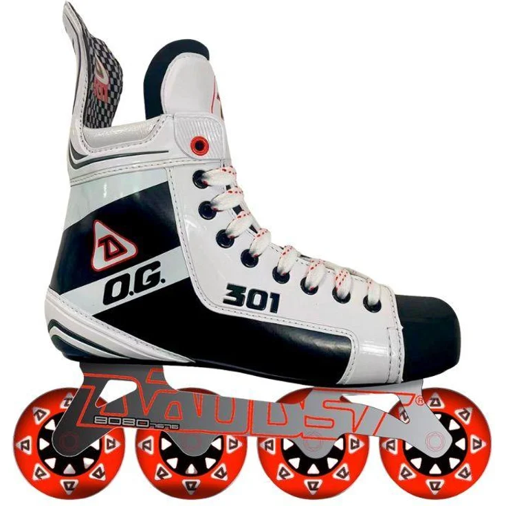 DAOUST 301 OG Senior Rollhockey Skates, 40/60-Composite-Material, Hi-Lo-Chassis für Agilität, Größe 7.0 (EU 42)