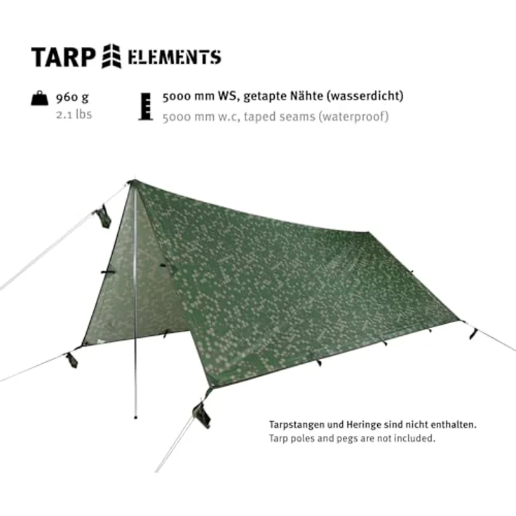 Wechsel Tarp, 290 x 290 cm Plane für verschiedene Anwendungen, Camouflage-Muster, 0.97 kg – Bild 4