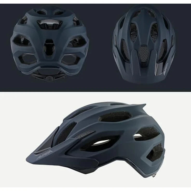 ALPINA Carapax 2.0 MTB-Fahrradhelm, komfortables Run System Ergo Flex, Navy Smoke Blue, 52-57 cm – Bild 5