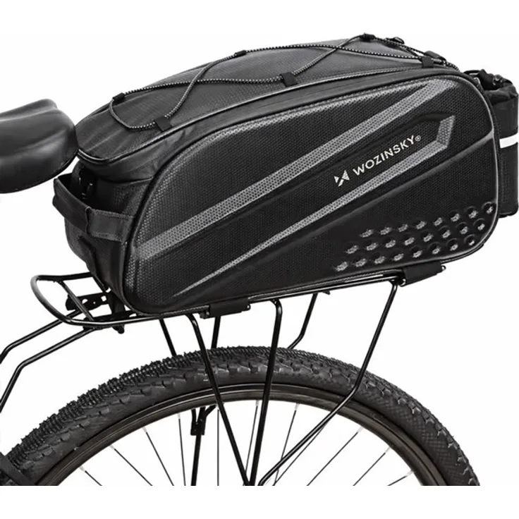 Wozinsky Fahrrad Gepäckträgertasche mit Schulterriemen, wasserdicht, schwarz