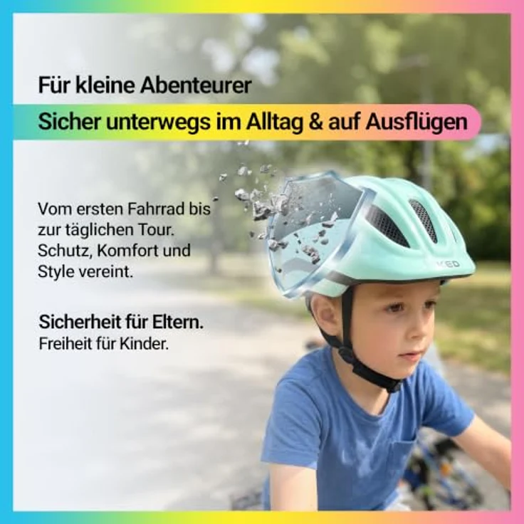 KED Meggy II Trend XS, Fahrradhelm für Kinder mit LED-Rücklicht, Bright Aqua – Bild 9