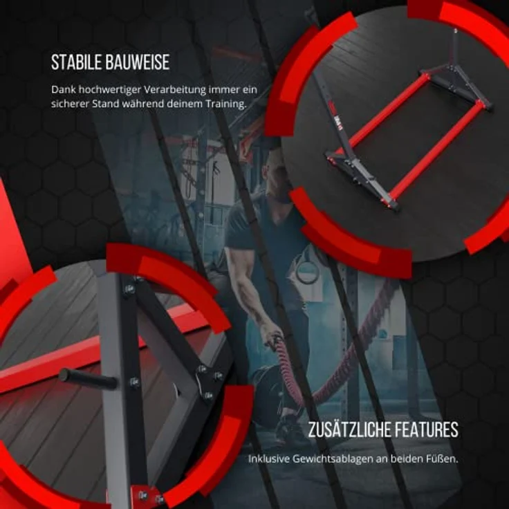 K-Sport: Stationäre Klimmzugstange bis 140kg, mit Pull-Up Bar & Halter für Gewichte I Klimmzugturm für Muskeltraining I Pull Up Mate, inkl. E-Book – Bild 4
