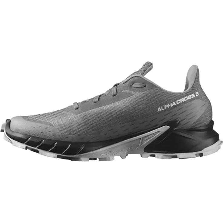 Salomon Alphacross 5, Herren Laufschuhe mit Mesh-Obermaterial, Contagrip Sohle, grau, Größe 46 – Bild 1