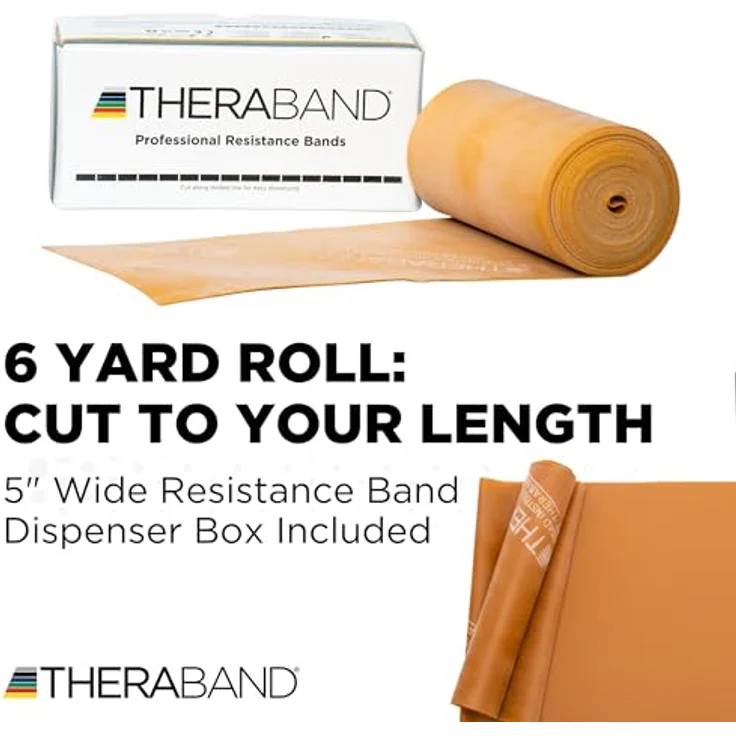 THERABAND Widerstandsband 5.5m, Beige (Sehr Leicht) - Latex-Fitnessband für Anfänger, Physiotherapie & Reha – Bild 2