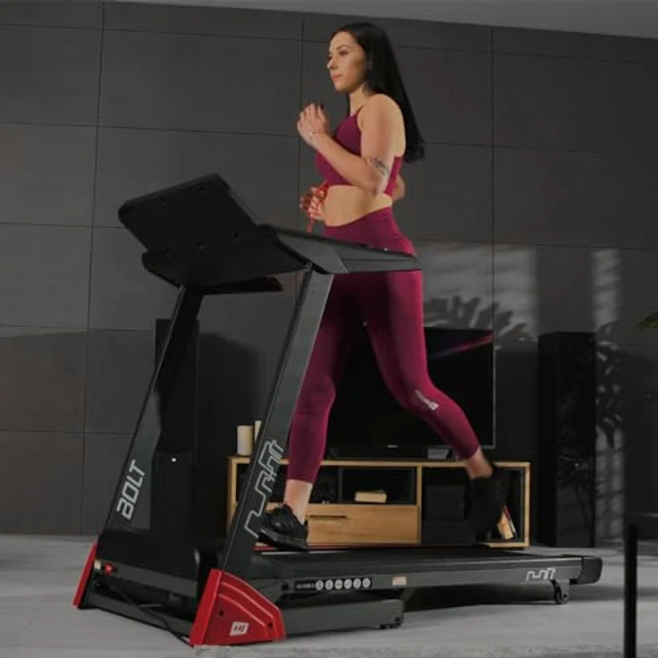 Hop-Sport Laufband für Zuhause HS-1400LB Bolt – Klappbares Laufband mit App-Steuerung, Bluetooth, MP3-Player und HRC-Programmen, 14km/h, inkl. Pulsgurt – Bild 2