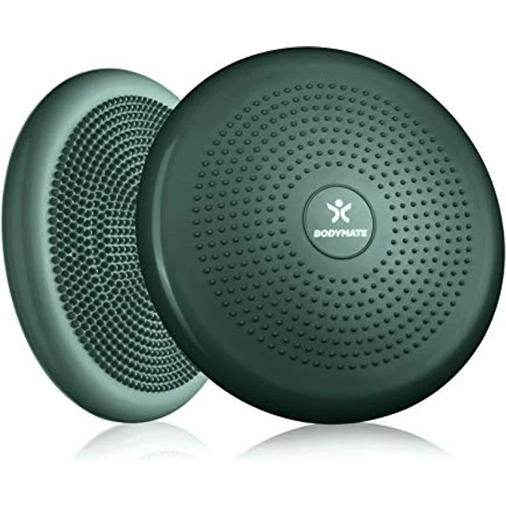 BODYMATE Ballsitzkissen inkl. Pumpe Midnight-Green 34cm Durchmesser - Balance-Kissen, Luftkissen, Balance Pad, Noppenkissen - Core-, Fitness-, Reha-, Koordinations- und Rückentraining – Bild 1