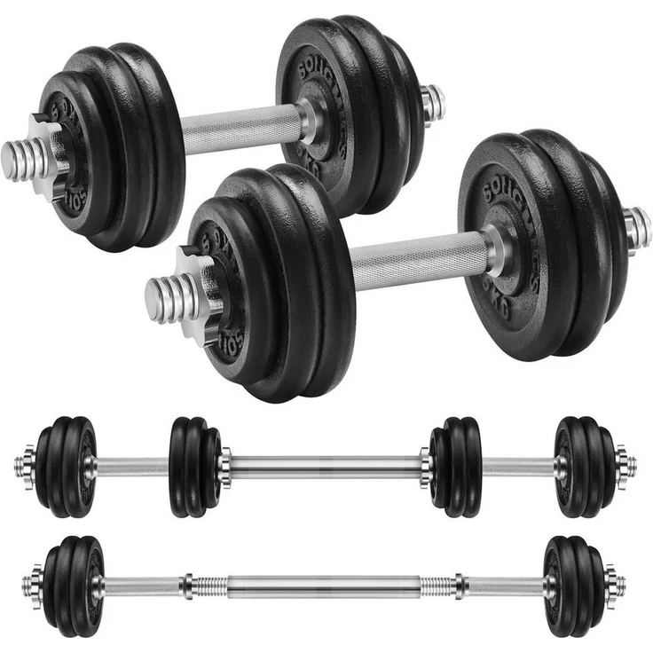 SONGMICS Hantel-Set Kurzhanteln, 2er Set, verstellbare Gewichte 20/30 kg, Schwarz - Preisvergleich