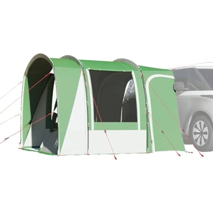vidaXL Autozelt 4 Personen, Wasserfestes Zelt für Kofferraum und Camping, Grün, einfache Montage für Outdoor-Abenteuer – Bild 2