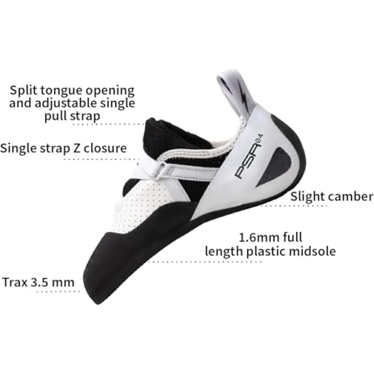 Evolv Defy LV, Herren Kletterschuhe mit asymmetrischem Schnitt, geteilte Laschenöffnung, Weiss, Größe 39 – Bild 3