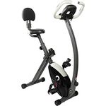Fjoerdesports Senioren Heimtrainer, faltbarer Fahrradtrainer, Heimtrainer, Fitnessfahrrad LCD Trainingscomputer, klappbarer Hometrainer, inklusive Pulsmessung, 8 Widerstandsstufen (Schwarz)