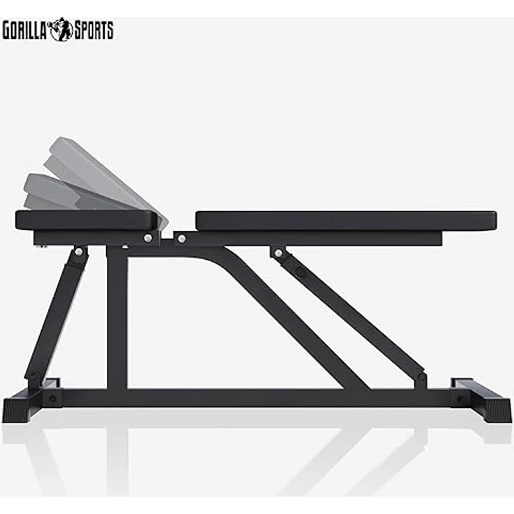 GYRONETICS® Hantelbank - Multifunktion, Rückenlehne 8-Fach und Sitz 3-Fach verstellbar, 120 x 53,5 x 115 cm, bis 200kg Belastbar - Schrägbank, Trainingsbank, Flachbank, Weight Bench, Fitness – Bild 2