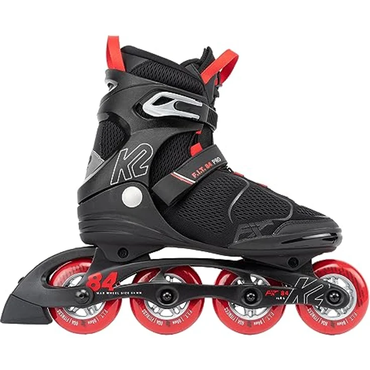 K2 Skates Herren Inline Skates F.I.T. 84 PRO, 84 mm Rollen, Schnellschnürung, Stability Plus Cuff, Aluminiumrahmen, Schwarz-Rot – Bild 2