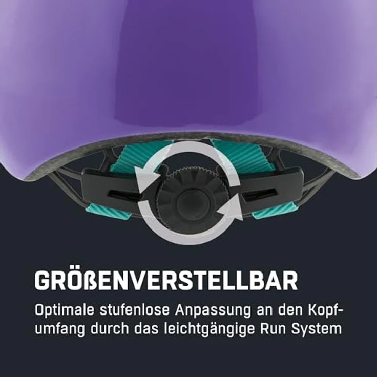 Alpina Hackney Purple Gloss, Fahrradhelm mit Inmold-Bauweise, höhenverstellbarem Run-System und optimaler Belüftung, lila – Bild 5