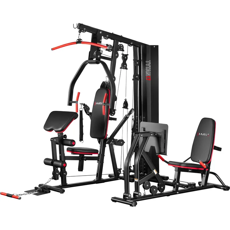 HMS Tytan 17 Home Gym, Kraftstation mit 80 kg Gewichtsstapel, einstellbaren Komponenten und 1:1 Kraftübertragung