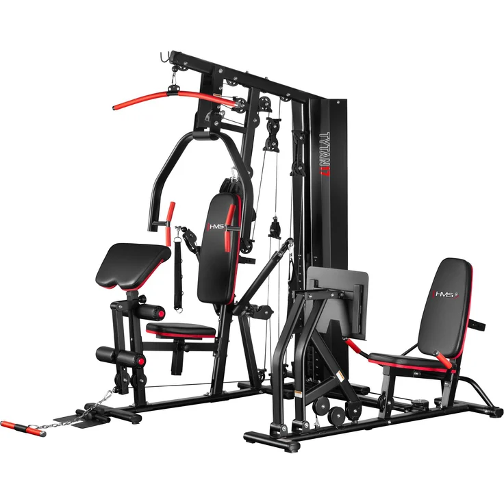HMS Tytan 17 Home Gym, Kraftstation mit 80 kg Gewichtsstapel, einstellbaren Komponenten und 1:1 Kraftübertragung