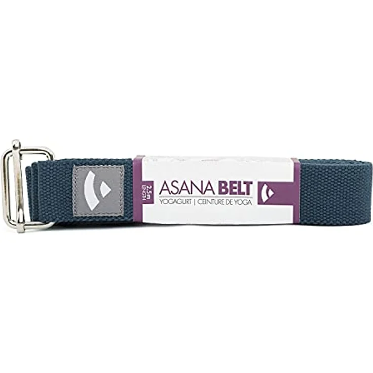 Bodhi Yogagurt | ASANA Belt aus 100% Baumwolle | Praktisches Yoga-Zubehör zur Dehnung | Yoga-Gurt mit Schiebeschnalle aus Metall | Anfänger & Fortgeschrittene | 250 x 3,8 cm (marineblau) - Preisvergleich – Bild 2