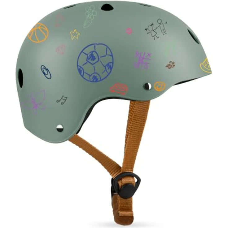 LIONELO Schutzhelm LO-HELMET für Kinder, verstellbar 50-56 cm, Kinnschutz, Green Sage – Bild 8