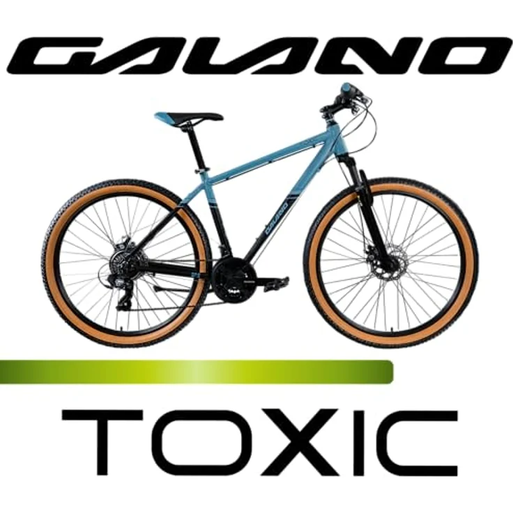 Galano Toxic 27,5 Zoll Hardtail MTB, unisex Mountainbike mit 21 Gangschaltung und mechanischer Scheibenbremse, schwarz/blau, Rahmenhöhe 46 cm – Bild 2