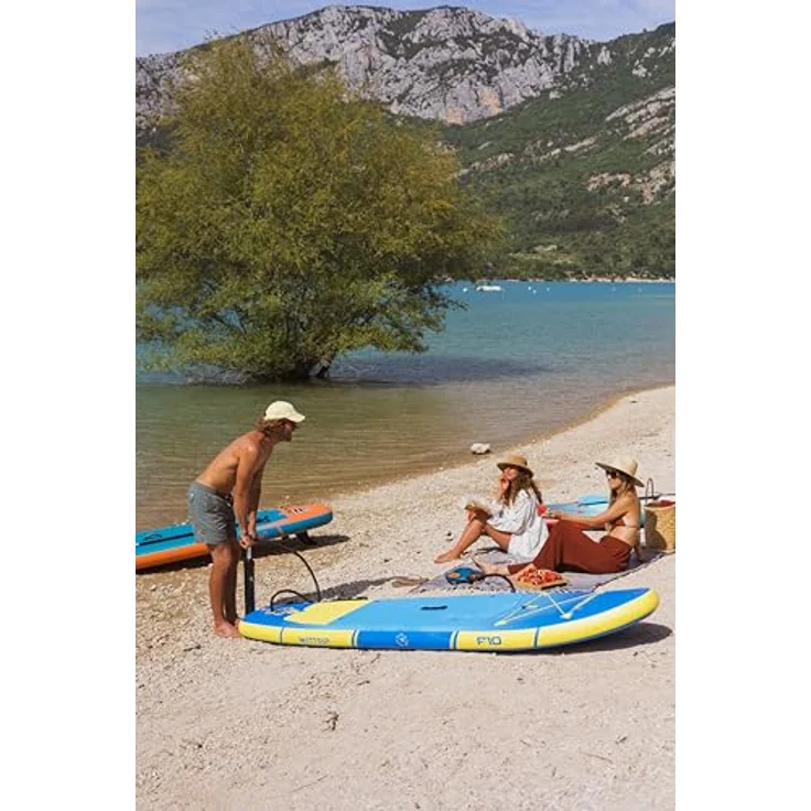 WattSUP F10 SUP Board Stand Up Paddle Surf-Board Paddel ISUP 305x81cm, Blau/Yellow – Bild 15
