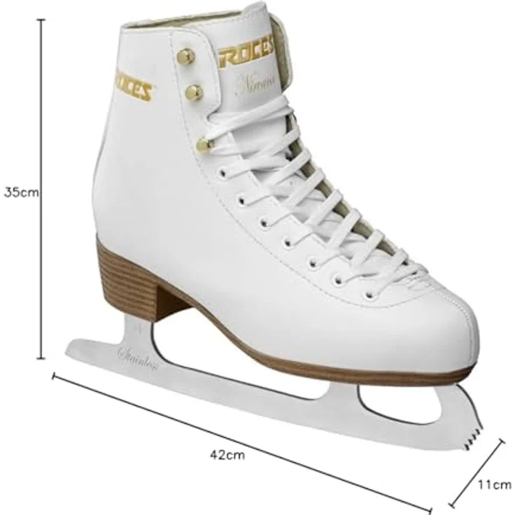 Roces Damen Nirvana Freizeit-Schlittschuh, weiß, mit anatomisch gepolstertem Innenschuh und vorgeschliffener Kunstlaufschiene aus Carbon-Stahl, Größe 42 EU – Bild 4