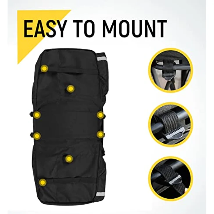 Wozinsky Fahrradtasche Pannier Doppeltasche mit 60L Kapazität, trapezförmigem Design und abnehmbarer Obertasche, schwarz – Bild 4
