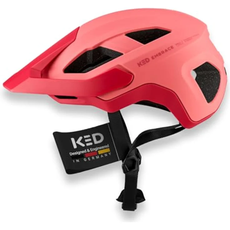 KED Embrace MU-1 Allround Helm für City Trail, verstellbares Visier und Insektenschutznetz, Coral Matt, Größe 54-58 (M) – Bild 1