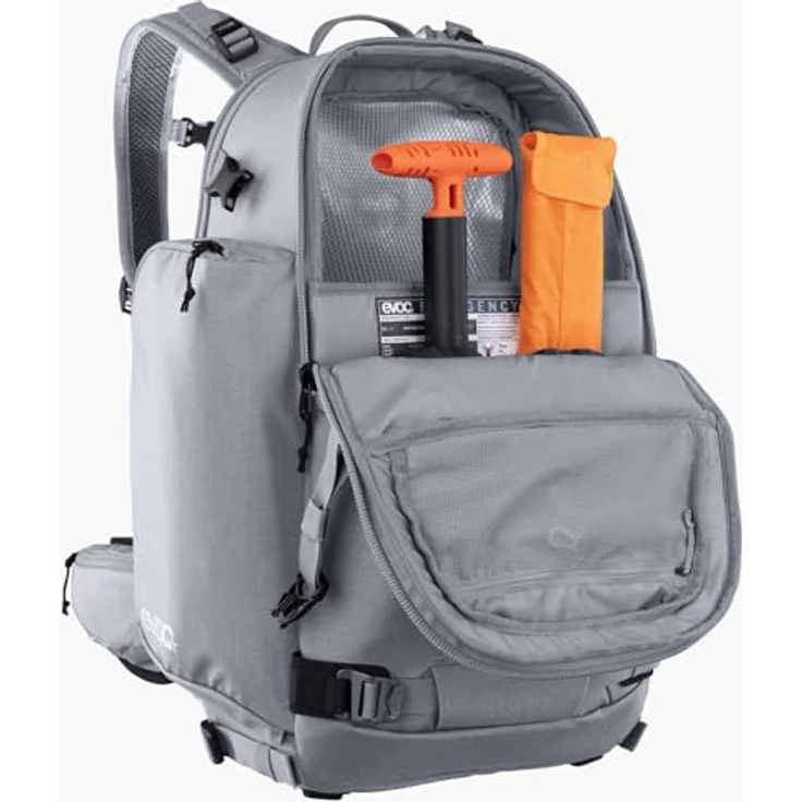 EVOC CP 26 Sportrucksack, ideale Fototasche (verstellbarer Hüftgurt, Kleinteilfächer, Lawinenausrüstung, atmungsaktives Material, Volumen: 26 l), Steingrau – Bild 3