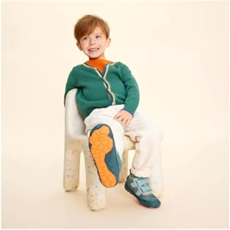 Affenzahn Kid's Knit Happy, Unisex Wanderschuhe, wasserdicht mit Klettverschluss, Blau – Bild 9