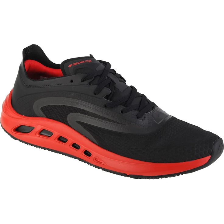 4F Gecko Lite X, Laufschuhe mit atmungsaktivem Obermaterial und Gummisohle für optimale Traktion, schwarz