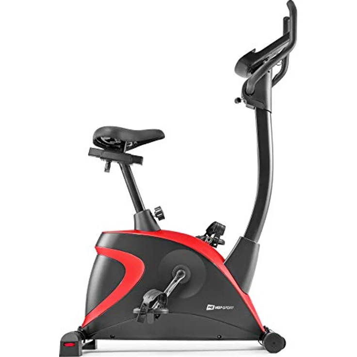 Hop-Sport Heimtrainer Fahrrad HS-005H - Ergometer mit 12 Trainingsprogrammen, 16 computergesteuerten Widerstandsstufen - Fitnessbike max. Nutzergewicht 150 kg Rot – Bild 2