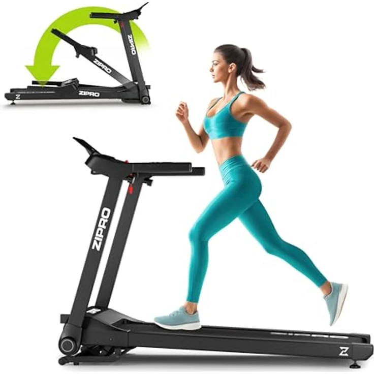 ZIPRO Ramble Laufband Klappbar, 1,98 PS Motor, 1-16 km/h, 12 Steigungsstufen, LED-Display, App-kompatibel, Dämpfungssystem für Zuhause – Bild 1