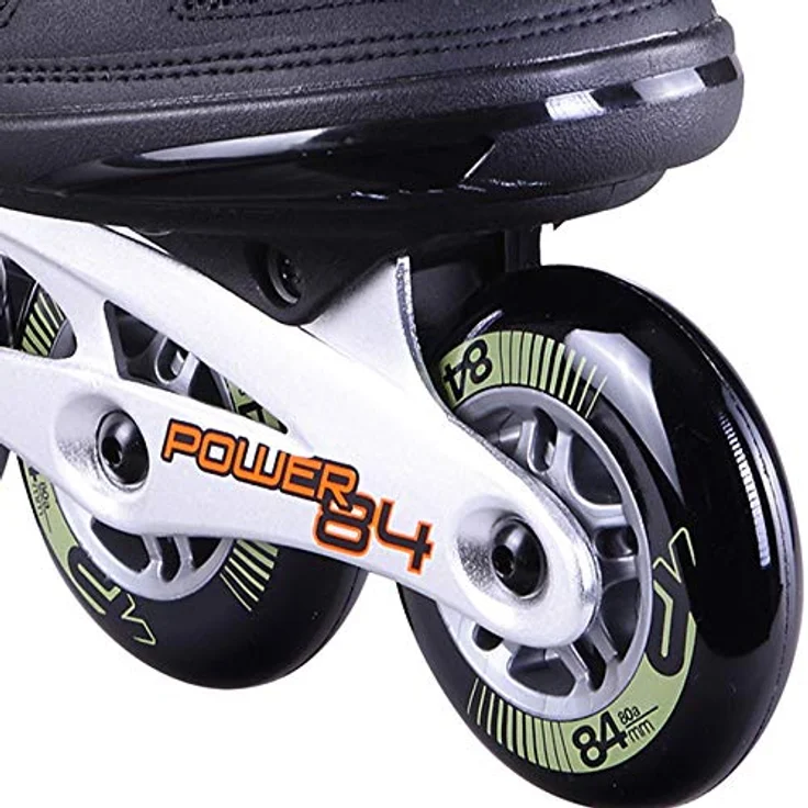 K2 Inlineskates Power 84, Komfortable Softboot mit Stability Manschette und 84 mm Rollen, Black/Sand, Größe 45 – Bild 5