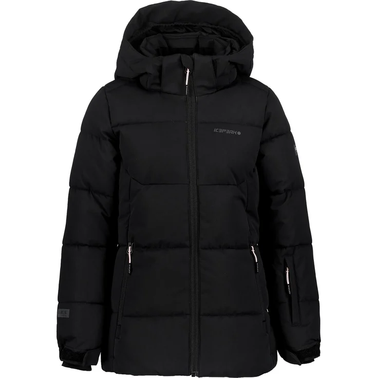 Icepeak Loris JR, Winterjacke für Mädchen mit Kapuze, wasserdicht und atmungsaktiv, Farbe: Black, Kinder Größe: 140 – Bild 1