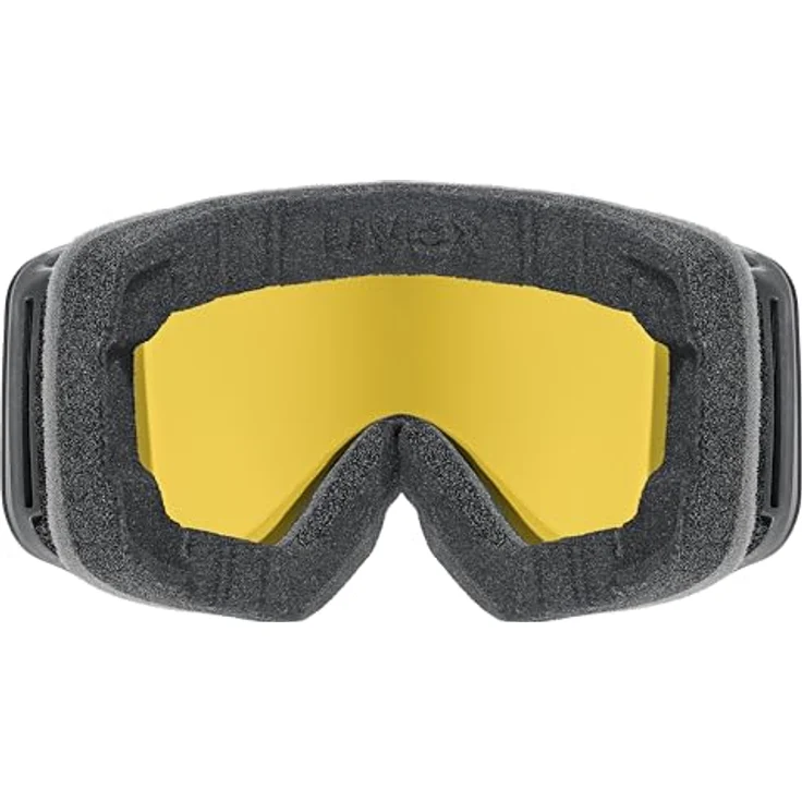 uvex pwdr FM Skibrille für Kinder, beschlagfrei mit Visier, zylindrische Doppelscheibe, black matt/green-clear, one size – Bild 3