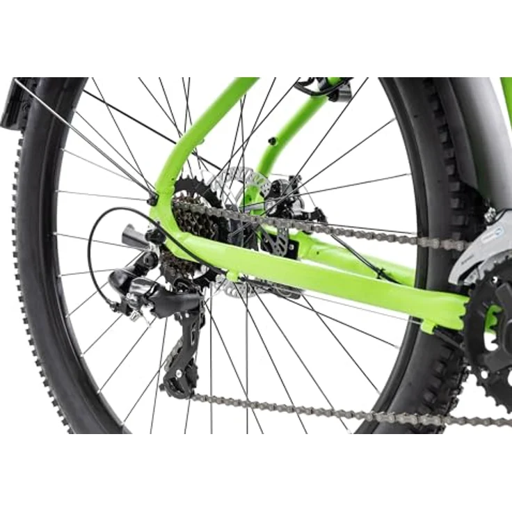 Axess SANDEE ATB Hardtail Mountainbike, 27.5 Zoll, grün, mit 2x7-Gang Shimano Schaltung und LED-Lichtanlage – Bild 2