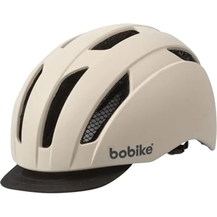 Bobike City, Velohelm (55 - 58 cm) mit abnehmbaren Visier, Insektennetz und thermisch geformter Polsterung, reflektierender Aufkleber, leicht und gut belüftet