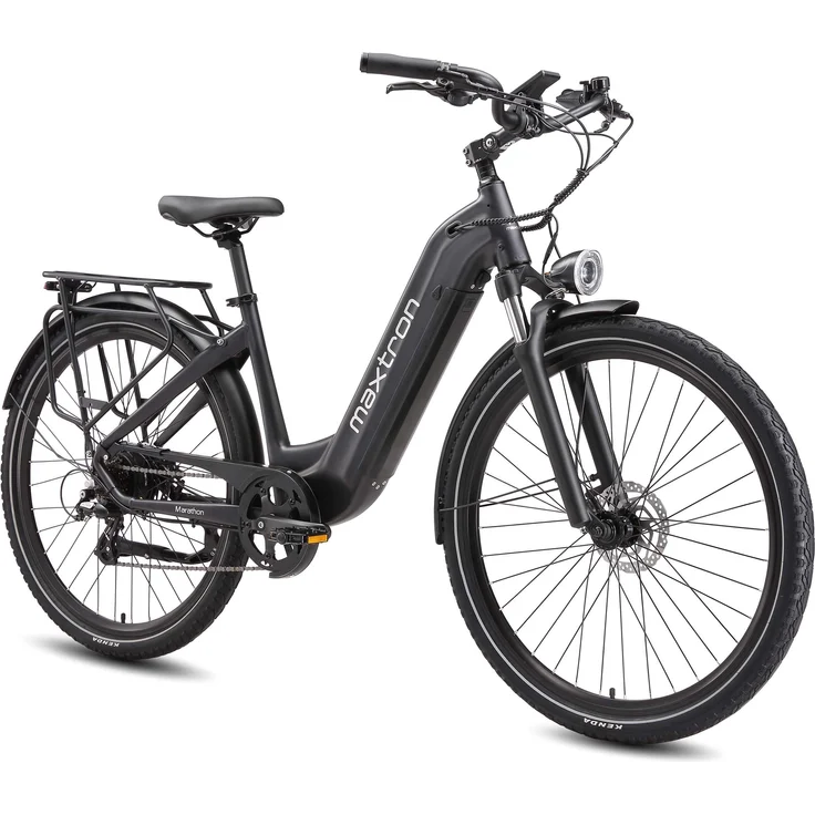 Maxtron Marathon 28" E-Bike Citybike, Bafang Heckmotor, 36V 22.5Ah Akku, bis 160km Reichweite, hydr. Scheibenbremsen, 7-Gang, schwarz