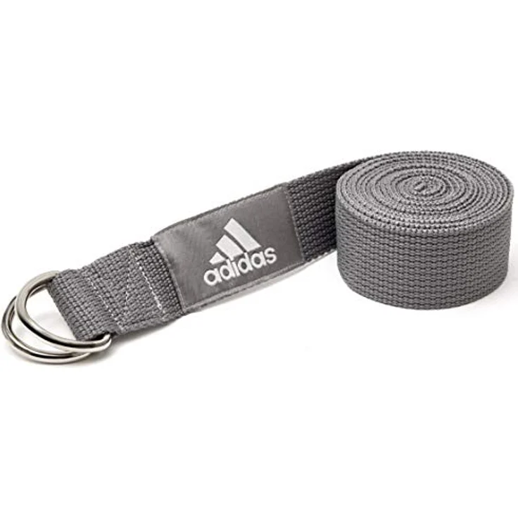 Adidas Yoga Gurt, grau, rutschfest mit robuster Metall-D-Schnalle zur Verbesserung von Beweglichkeit und Flexibilität – Bild 2