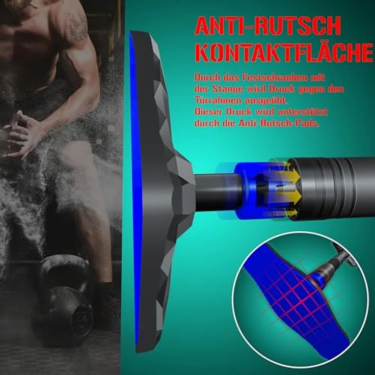 KESSER® Klimmzugstange Türrahmen verstellbar, Pull Up Bar Heimturnhalle, ohne Schrauben/Bohren, 68-106 cm Ausziehbar, bis 300 kg belastbar, inkl. Resistenzbänder – Bild 3