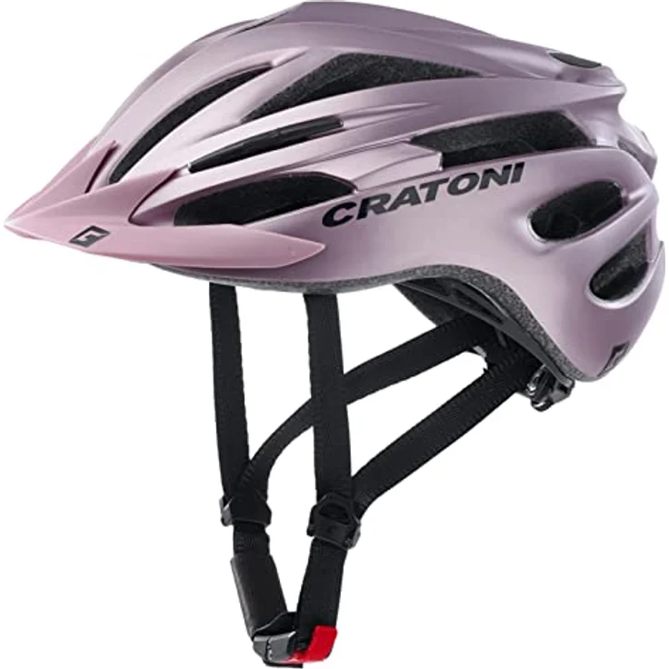 Cratoni Winora Pacer Fahrradhelm, lila metallic matt, 20 Belüftungsöffnungen, abnehmbares Visier, optionales Rücklicht – Bild 1