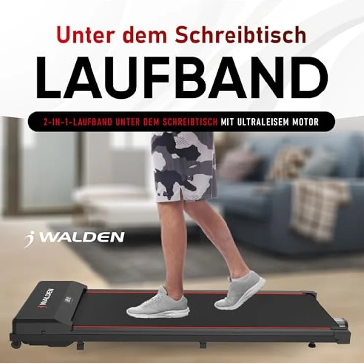 Laufband Walking Pad Gewicht 100 kg 0.75 PS 1-6km/h Ultraflach Walking Pad Unter dem Schreibtisch – Bild 2